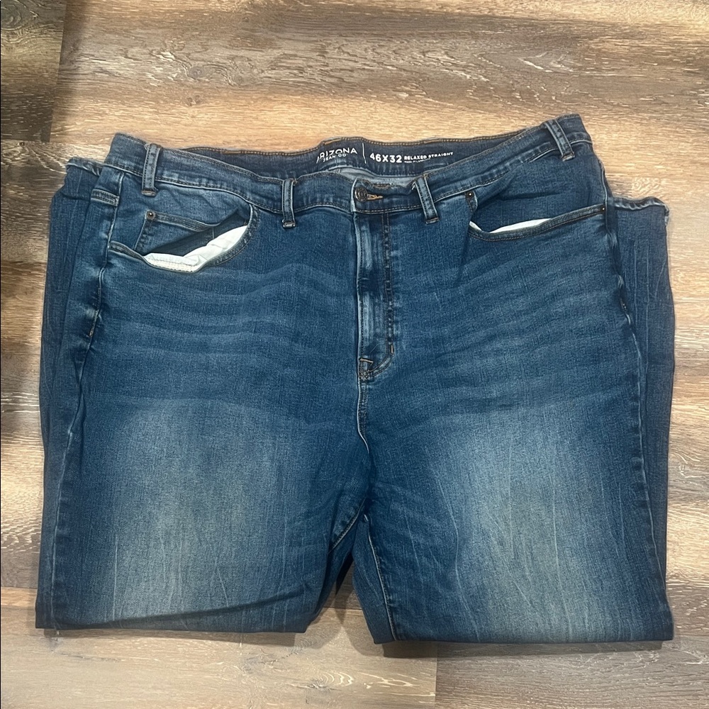 Arizona Jean Company Men's Dark Blue Relaxed Jeans